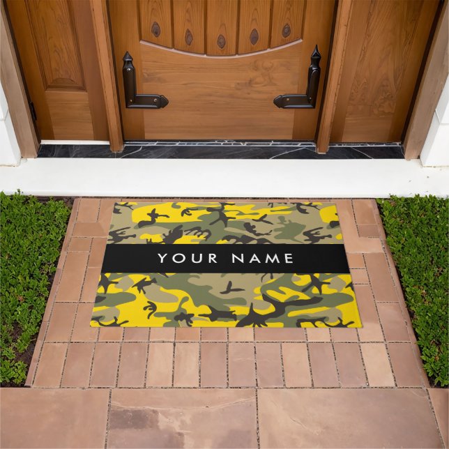 Tapete Camuflagem Amarela e Verde Seu nome Personaliza (Ar livre)