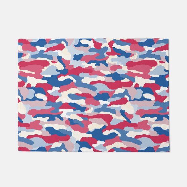 Tapete Camuflagem Azul e Branco Vermelho (Frente)