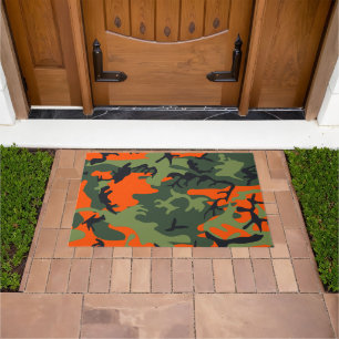 Tapete Camuflagem Laranja e Verde, Militar, Exército