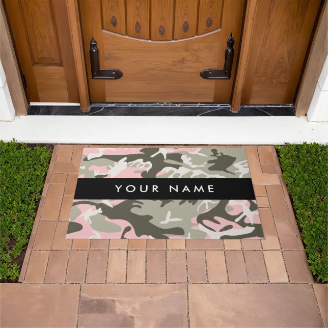 Tapete Camuflagem Rosa e Verde Personalize seu nome (Ar livre)