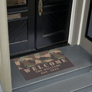 Tapete Camuflagem Woodland Camo Khaki Black Name Bem-vind