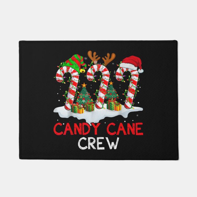 Tapete Candy Cane Crew Papais noeis de Natal Elf Reindeer (Frente)