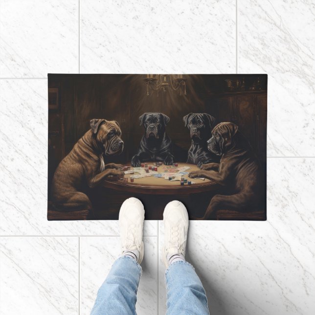 Tapete Cane Corso Dogs Jogando Poker Art (Interior)