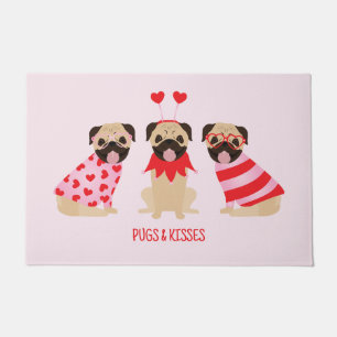 Tapete Canecas E Beijos Cães Pug Cute