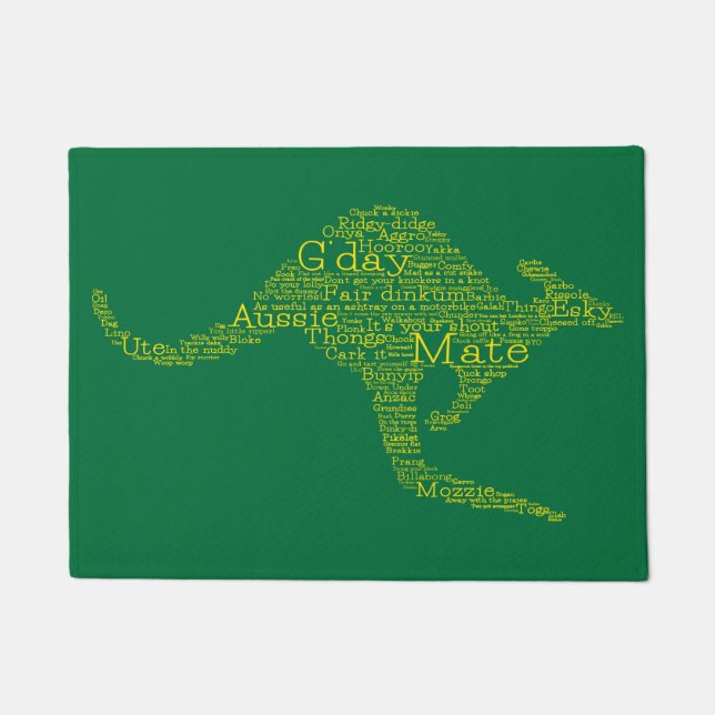 Tapete Canguru feito de gíria australiana (Frente)