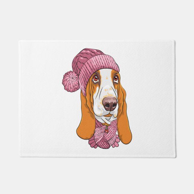 Tapete cão Basset Hound Raça de malha (Frente)