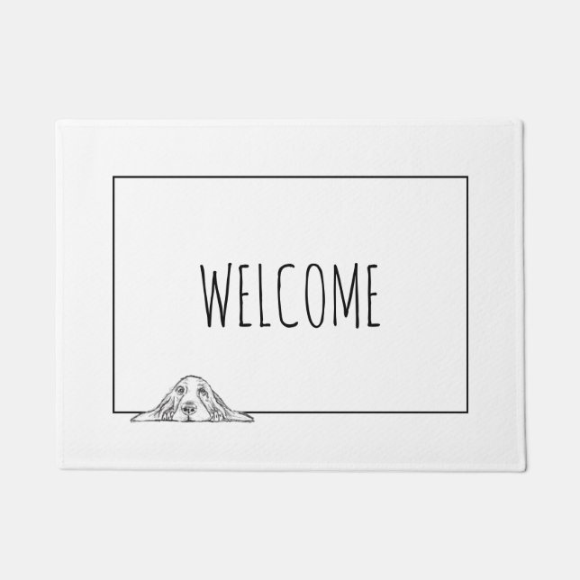 Tapete cão-caçador preto branco-cachorrinho (Frente)