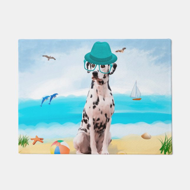 Tapete Cão Dalmata na Praia (Frente)