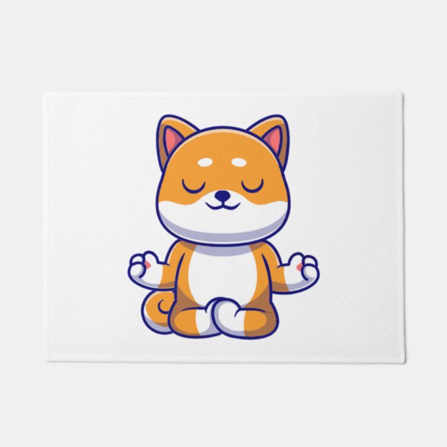 Tapete Cão-de-banho-maria bonitão fazendo cartoon de medi (Frente)