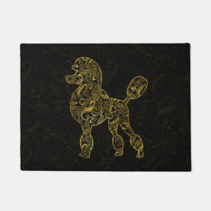 Tapete Cão de caniche no teste padrão Dourado de Paisle