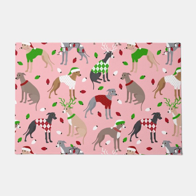 Tapete Cão de Greyhound Italiano Natal (Frente)
