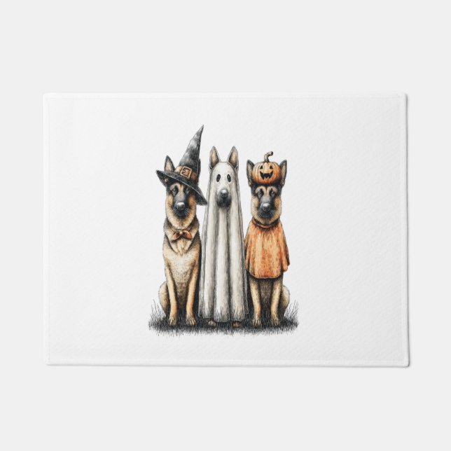 Tapete Cão German shepherd do Halloween Ghost (Frente)