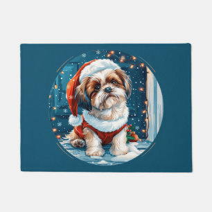 Tapete Cão Papais noeis Shih Tzu de Natal