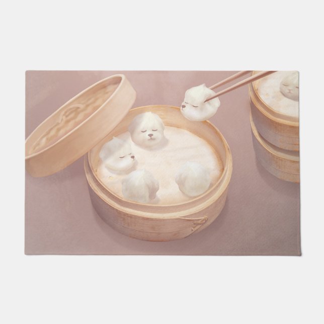 Tapete Cão Sorriso - Delícia de Xiao Long Bao (Frente)