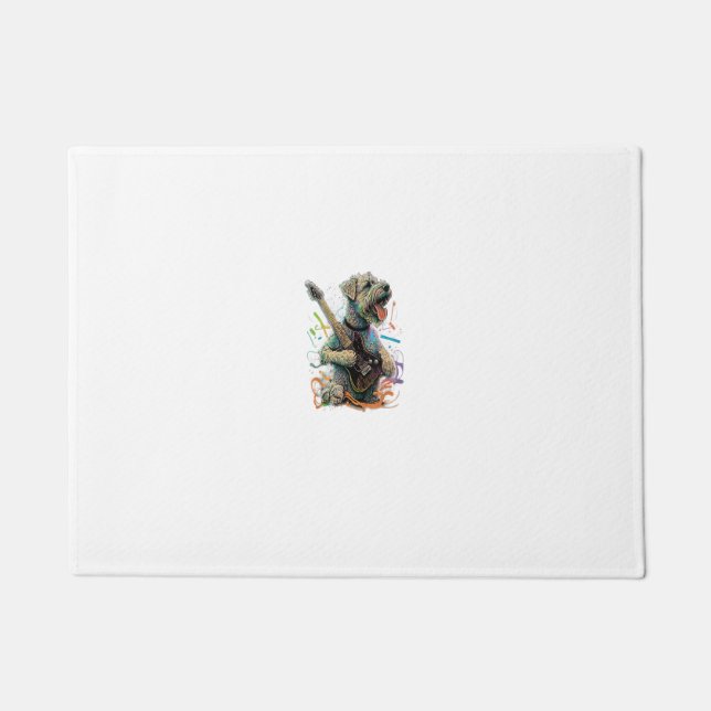 Tapete Cão-Terrier, com revestimento macio, a brincar com (Frente)