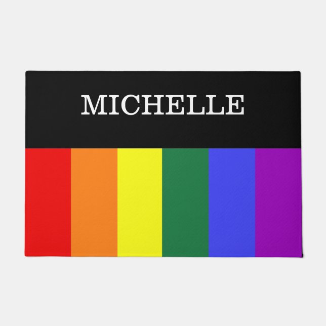 Tapete Capacho Orgulho Gay Rainbow Personalizado (Frente)