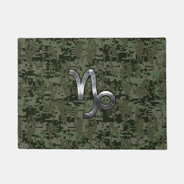 Tapete Capricorn Zodiac Símbolo Woodland Camouflage (Frente)