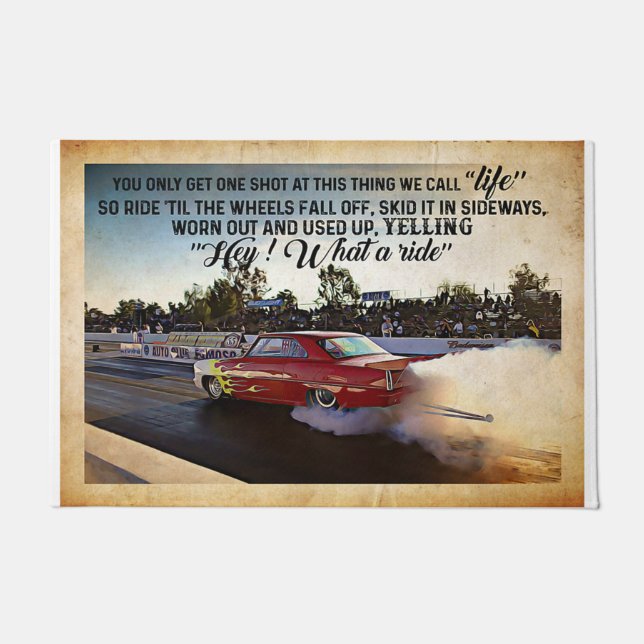 Tapete Car Racing Mat - Personalized Welcome Mat  (Frente)