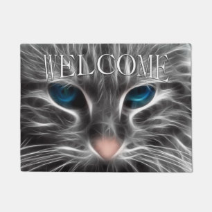 Tapete Cara de Gato Azul Incrível