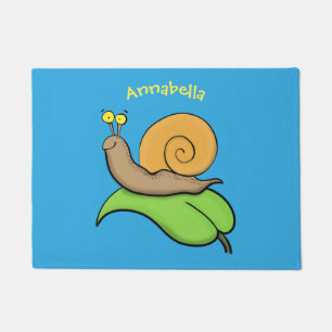 Tapete Caracol bonito e feliz numa ilustração de desenho
