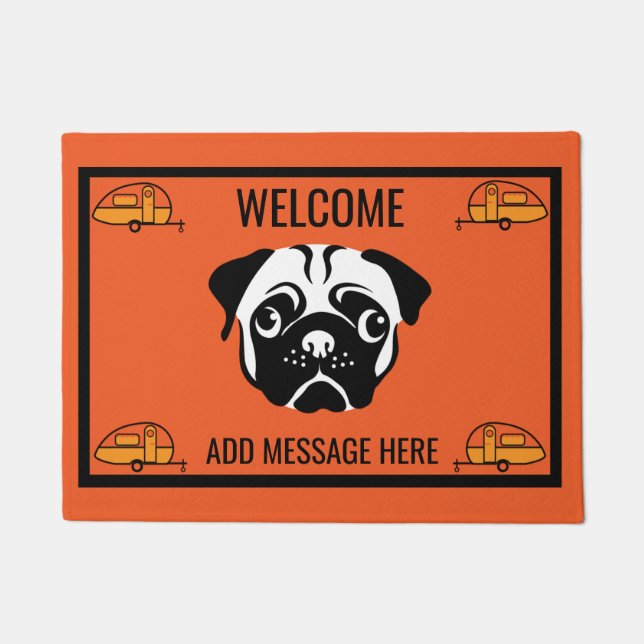Tapete Caravan Pug Dog Door Mat (Frente)