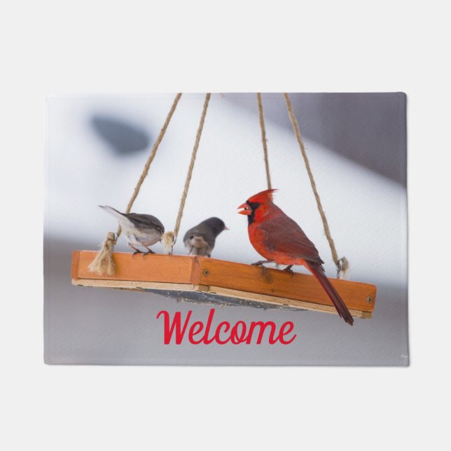 Tapete Cardeal e Juncos Welcome Doormat (Frente)