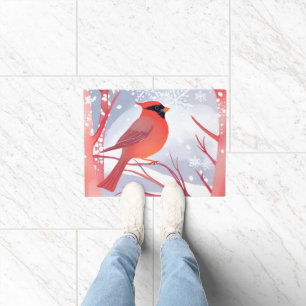 Tapete Cardinal Vermelho Bela Pintura em Aquarela