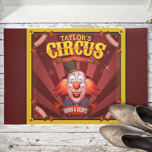 Tapete Carnival Clown ADD NAME Big Top Family Circus Show