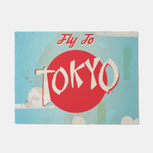 Tapete Cartaz de Viagem Vintage Retro Voe para Tóquio