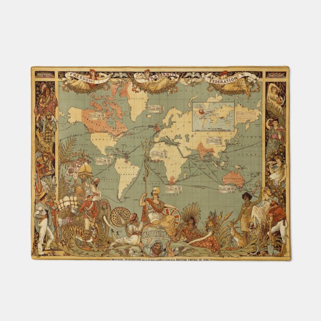 Tapete Cartaz do Mapa Mundial do Império Britânico de 188 (Frente)