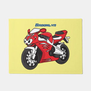 Tapete Cartografia de motocicleta vermelha-branca
