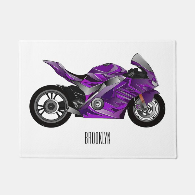 Tapete Cartografia de motocicletas de esporte roxo (Frente)