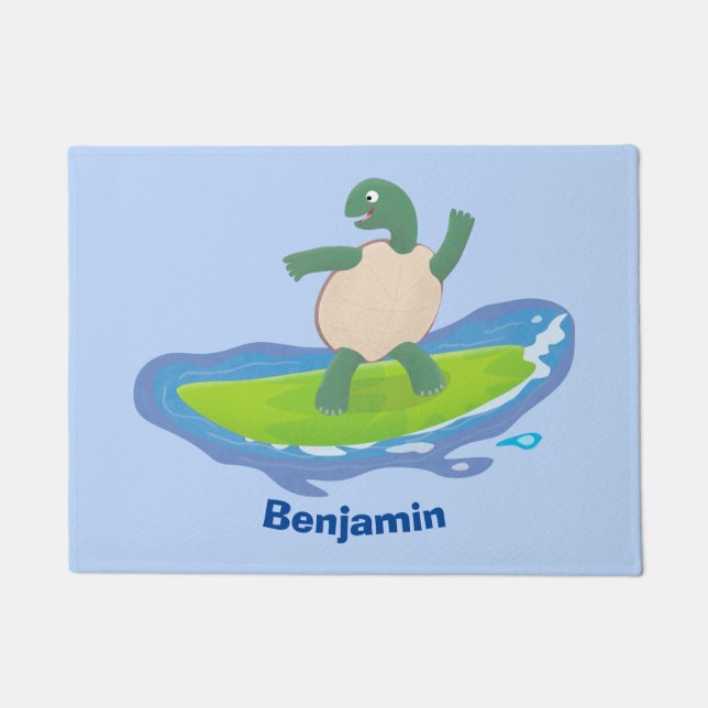 Tapete Cartografia de surf de tartaruga engraçada (Frente)