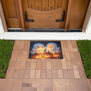 Tapete Cartoon Bonito de Halloween Fantasmas Brilhantes