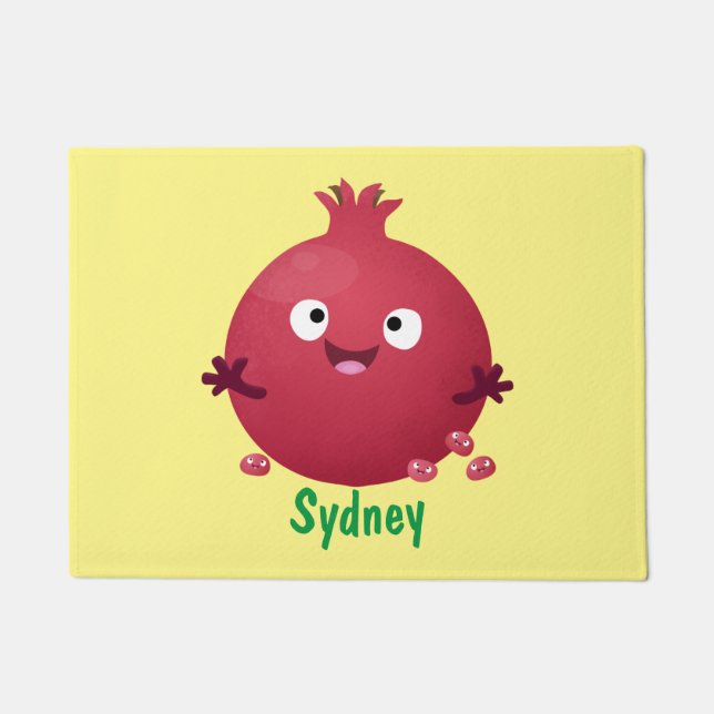 Tapete Cartoon de fruta de romã giro (Frente)