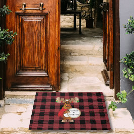 Tapete Cartoon Moose Black Red Buffalo Xadrez Natal
