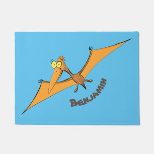 Tapete Cartoon voador de pterodátilo, cor de laranja giro