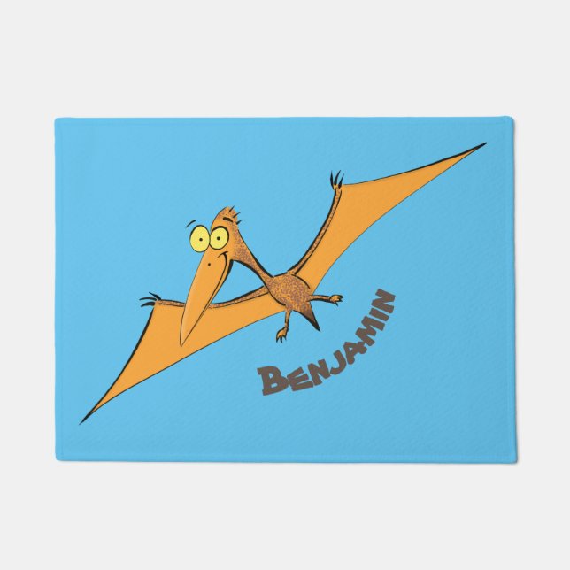 Tapete Cartoon voador de pterodátilo, cor de laranja giro (Frente)