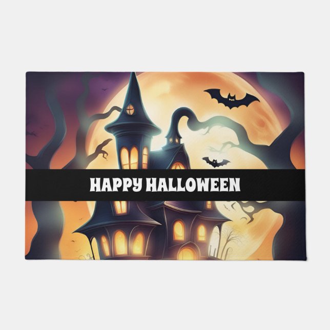 Tapete Casa assustadora do Dia das Bruxas (Frente)