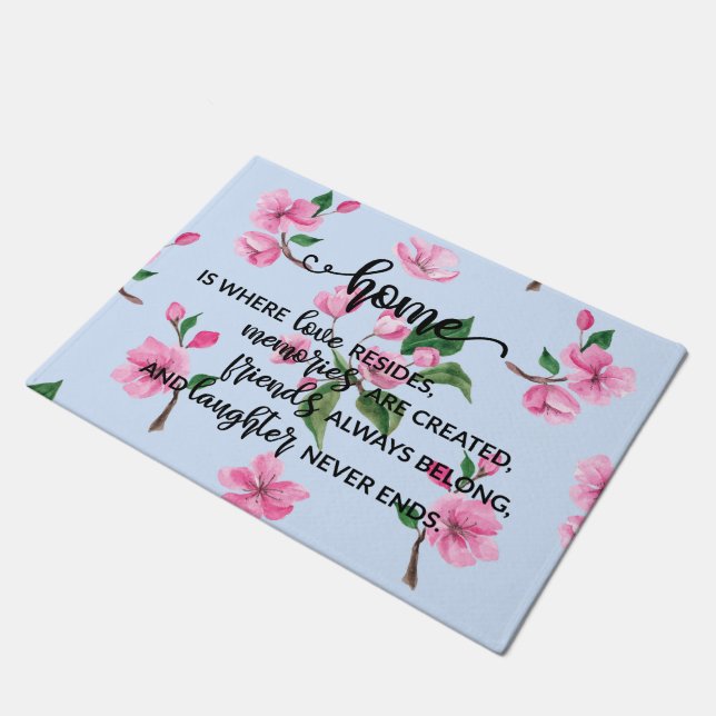 Tapete Casa Citação | Floral Rosa (Inclinado)
