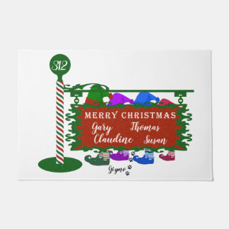 Tapete Casa de Natal com Nomes Familiares Símbolo Elves