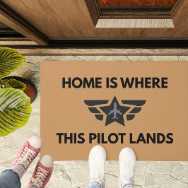 Tapete Casa Divertida Onde Este Piloto Aterra Avião Bem-v