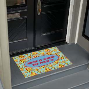 Tapete Casa é onde a Pizza é Comida Engraçada de Pizza