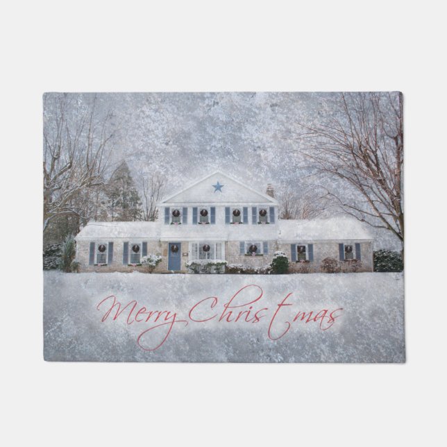 Tapete Casa russa do País da Neve Primitiva de inverno (Frente)