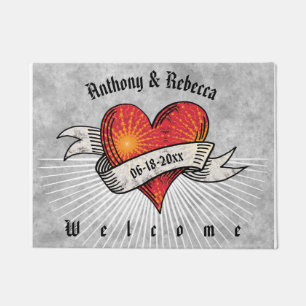 Tapete Casal Red Heart Modern Welcome 18 x 24