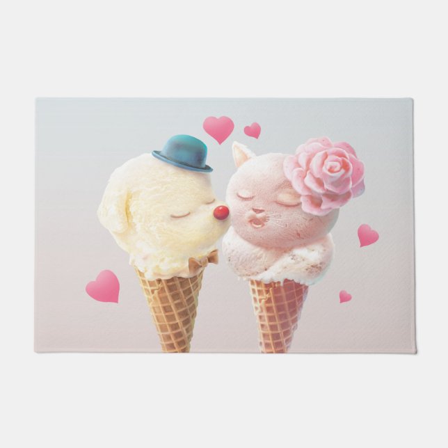 Tapete Casal sorvete - Amor no Primeiro Lick (Frente)