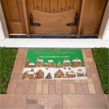 Casas de pão-de-gengibre Feliz Saudações de Natal 