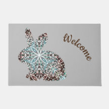 Castanho de chocolate e Turquesa Azul Mandala Bunn