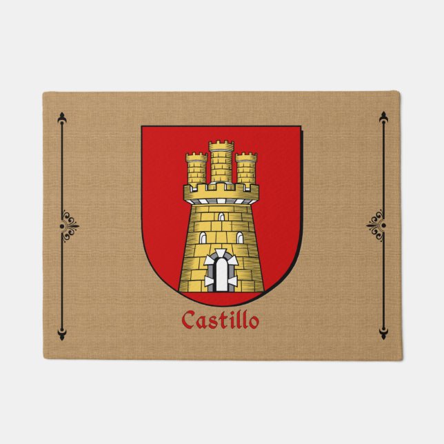 Tapete Castillo Historical Shield em Burlap Background (Frente)