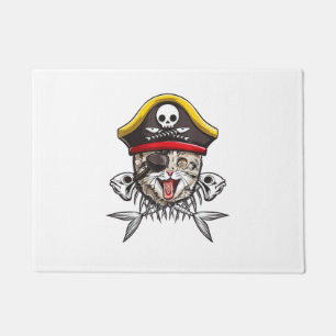Tapete Cat Pirata Capitão Men Jolly Roger Flag Skull E